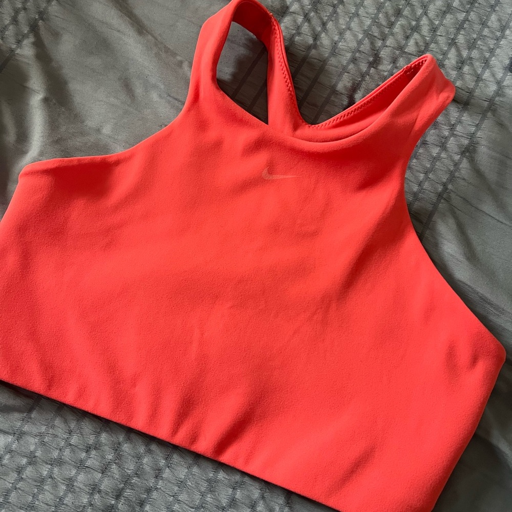 Nike Women's High-Neck Crop Top/ Sports Bra - pink; size large